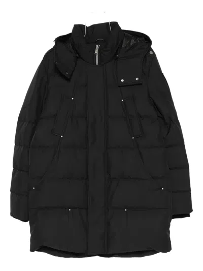 Moose Knuckles Hooded Zip-fastening Coat In Black