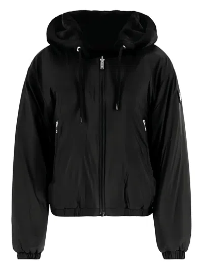 MOOSE KNUCKLES HOODED ZIP-FRONT BOMBER JACKET