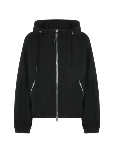 Moose Knuckles Hooded Zip Jacket In Black