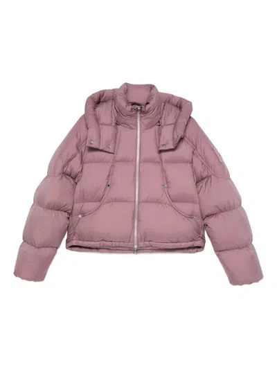 Moose Knuckles Hooded Zip-up Padded Jacket In Pink