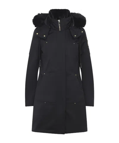 Moose Knuckles Long-sleeved Hooded Parka In Black