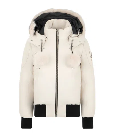 Moose Knuckles Zipper Down Jacket In White