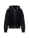 Moose Knuckles Rosylyn Bunny Black Cotton Hoodie In Black