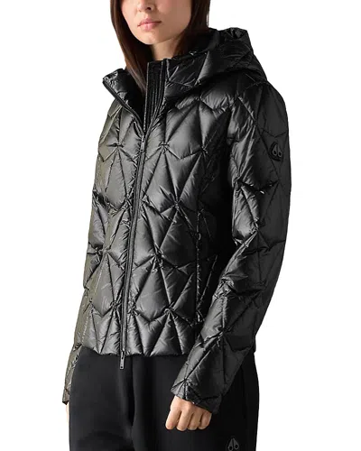 Moose Knuckles Iceberg Lightweight Hooded Puffer Jacket In Black