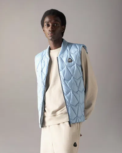 Moose Knuckles Iceberg Quilt Down Vest In Blue Ice