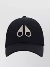 Moose Knuckles Black Baseball Cap With Metal Logo Patch In Cotton Man In Black