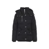 Moose Knuckles Hooded Quilted Jacket Side Pockets In Black