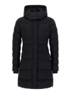 Moose Knuckles Watershed 3 Water Resistant 800 Fill Power Down Puffer Coat With Genuine Shearling Tr In Black