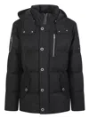 Moose Knuckles High-collar Padded Jacket With Detachable Hood And Adjustable Cuffs In Black