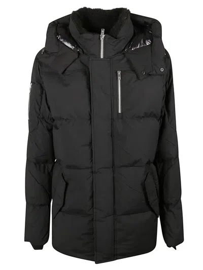 Moose Knuckles Cloud 3q Black Padded Parka In Metal