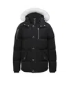 Moose Knuckles 3q Cotton Down Jacket In Blk W/nat Sh