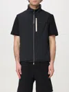 Moose Knuckles Black Sleeveless Jacket With Logo Patch On The Chest In Tech Fabric Man In Black