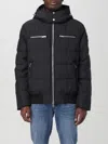 Moose Knuckles Navy Blue Polyester Cloud Bomber Down Jacket In Black