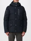 Moose Knuckles Long-sleeved Down Jacket In Blue