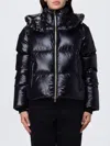 Moose Knuckles Hooded Padded Quilted Jacket With Zip Pockets In Black