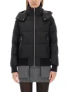 Moose Knuckles Puffy Black Jacket With High Collar In Black