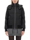 Moose Knuckles Puffy Black Jacket With High Collar In Black