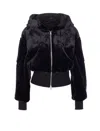 Moose Knuckles Hooded Jacket With Elasticized Waist And Pockets In Black