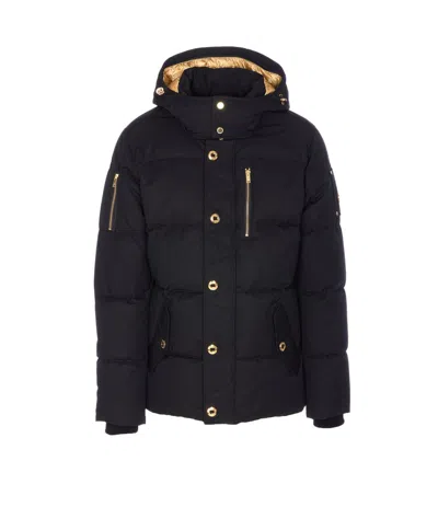Moose Knuckles Luxe Padded Jacket With High Neck And Hood In Black