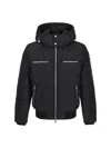 Moose Knuckles Navy Blue Polyester Cloud Bomber Down Jacket In Black