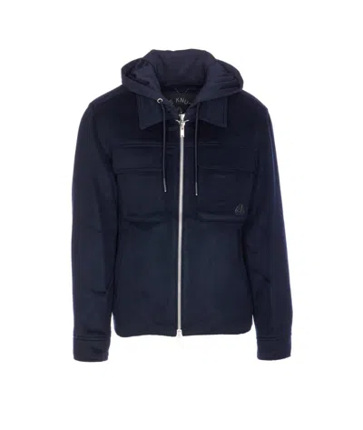 Moose Knuckles Snowdon Double-zip Hooded Jacket In Blue