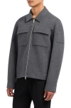 Moose Knuckles Jacques Wool Blend Double Face Jacket In Charcoal