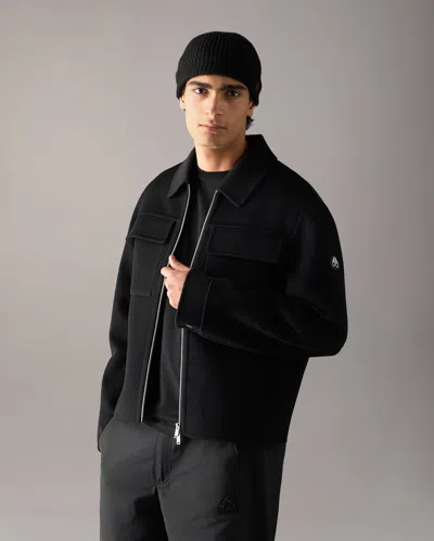 Moose Knuckles Jacques Wool Jacket In Black