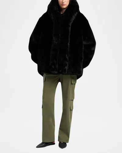 Moose Knuckles Jade Faux-fur Jacket In Black