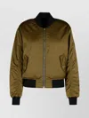 Moose Knuckles 'jet' Green Reversible Bomber Jacket With Logo Plate In Tech Fabric Woman