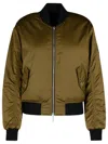 Moose Knuckles 'jet' Green Reversible Bomber Jacket With Logo Plate In Green
