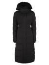 Moose Knuckles Jocada Long Down Jacket With Hood In Black