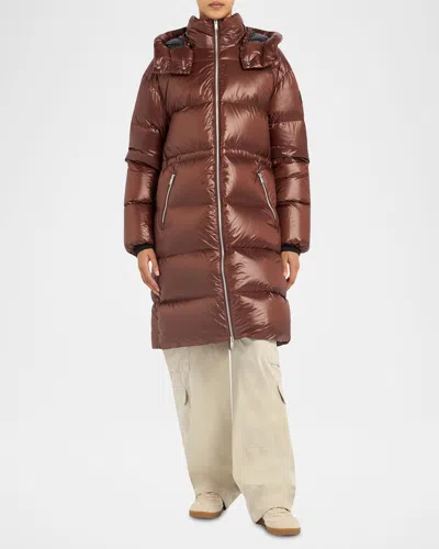 Moose Knuckles Juniper Metallic Parka In Brown