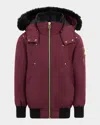 Moose Knuckles Kid's Gold Series Shearling-trim Bomber Jacket In Multi