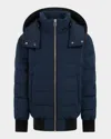 Moose Knuckles Kid's Quilted Down Bomber Jacket In Blue