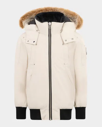 MOOSE KNUCKLES KID'S SHEARLING-TRIM DOWN BOMBER JACKET