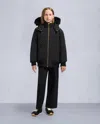 Moose Knuckles Kids  Unisex Original Gold Series Shearling Trim Bomber Jacket In Black