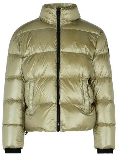MOOSE KNUCKLES MOOSE KNUCKLES 'KINGS' GREEN NYLON DOWN JACKET