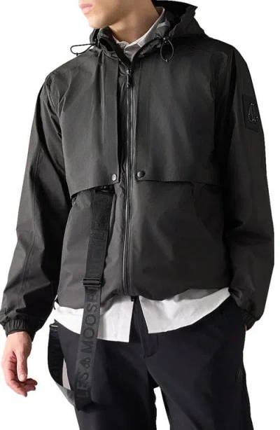 Moose Knuckles Knox Packable Rain Jacket In Black