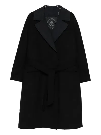 Moose Knuckles Lafleur Long Wool Wrap Coat In Blue