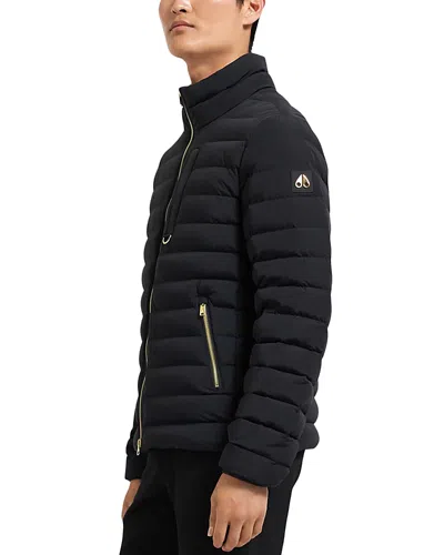 Moose Knuckles Laki Gold Zip Front Jacket In Black