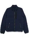 Moose Knuckles Quilted Stand-collar Puffer Jacket In Blau