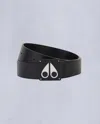 Moose Knuckles Large Logo Belt In Black
