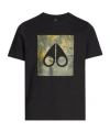 Moose Knuckles Leaf-print T-shirt In Black