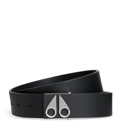 MOOSE KNUCKLES LEATHER LOGO BELT