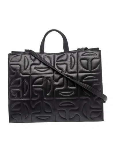 Pre-owned Moose Knuckles Leather Tote W/ Tags In Black