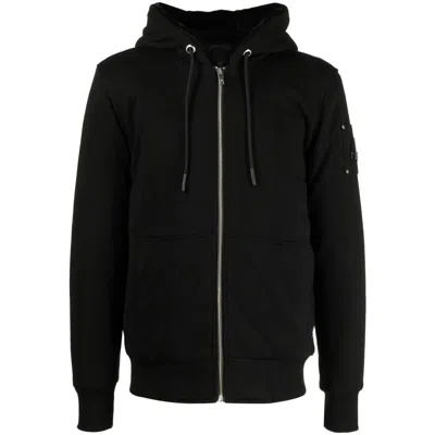 Moose Knuckles Linden Bunny Logo-plaque Zip-up Hoodie In Black
