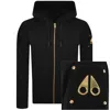 Moose Knuckles Linden Bunny Zip Hoodie Black In Black