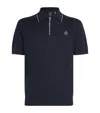 Moose Knuckles Linen-blend Zipped Polo Shirt In Navy