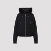 Moose Knuckles Hooded Bomber Jacket Fur Trim In Black