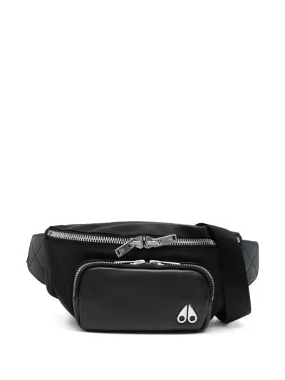 Moose Knuckles Logo Belt Bag In Black